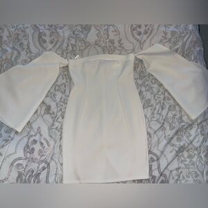 White off the Shoulder Dress with bell sleeves